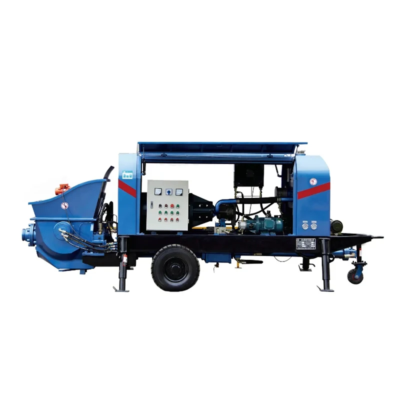 Small Portable Concrete Mixer Truck Cement Construction Machinery Concrete Line Pump Trailer Fine Aggregate Concrete Mixer Pump