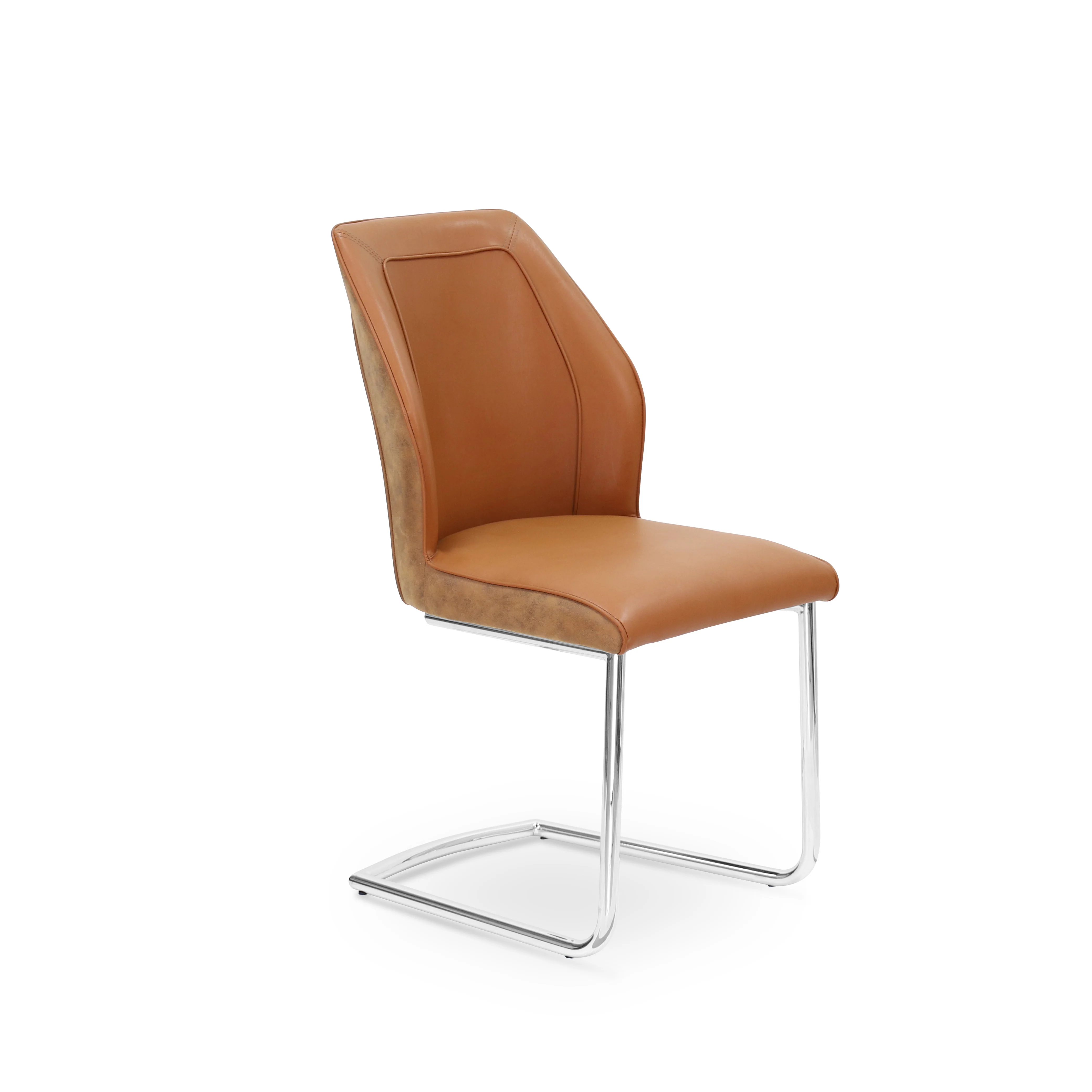 PU plus Suede effect fabric metal Leg Chair for dining room or living room