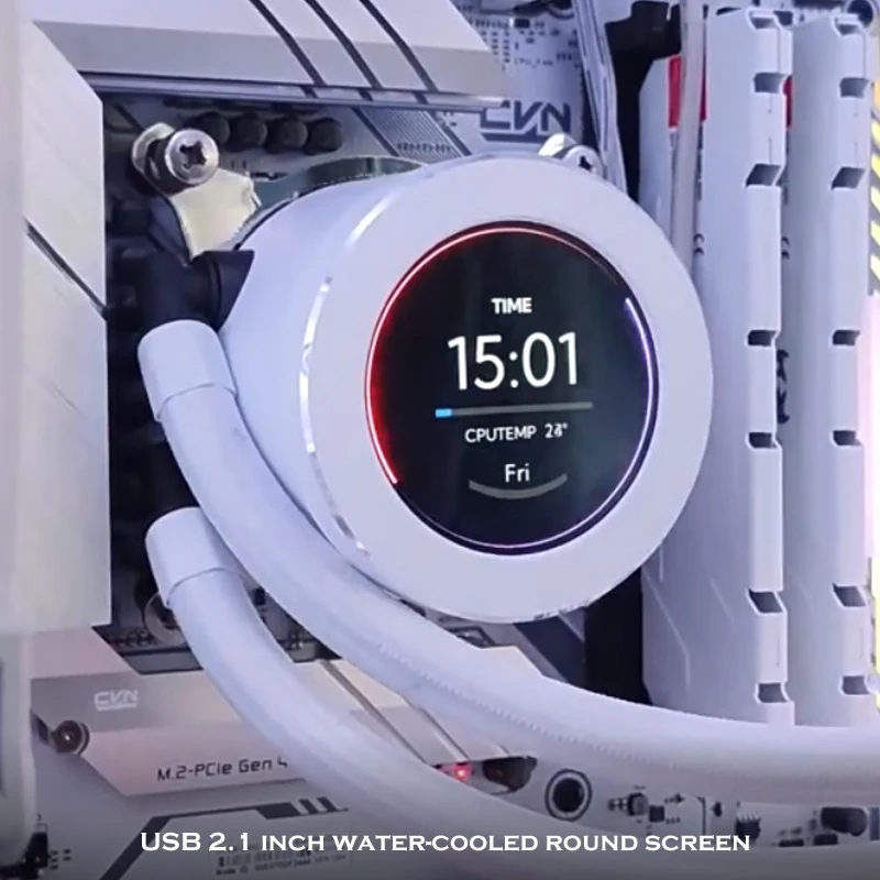 2.1 Inch IPS MINI PC CPU AIO Water Cooling Monitor 120/240/360,DIY Dynamic Temperature Display,USB Cabinet Gamer Screen Aida64