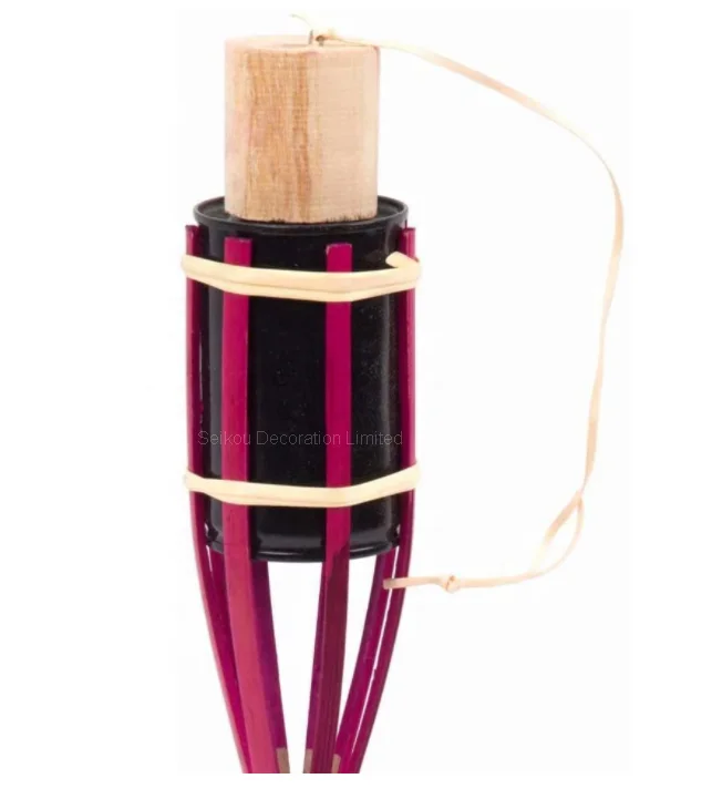 
Colorful Weaving Bamboo Tiki Torch For Outdoor 