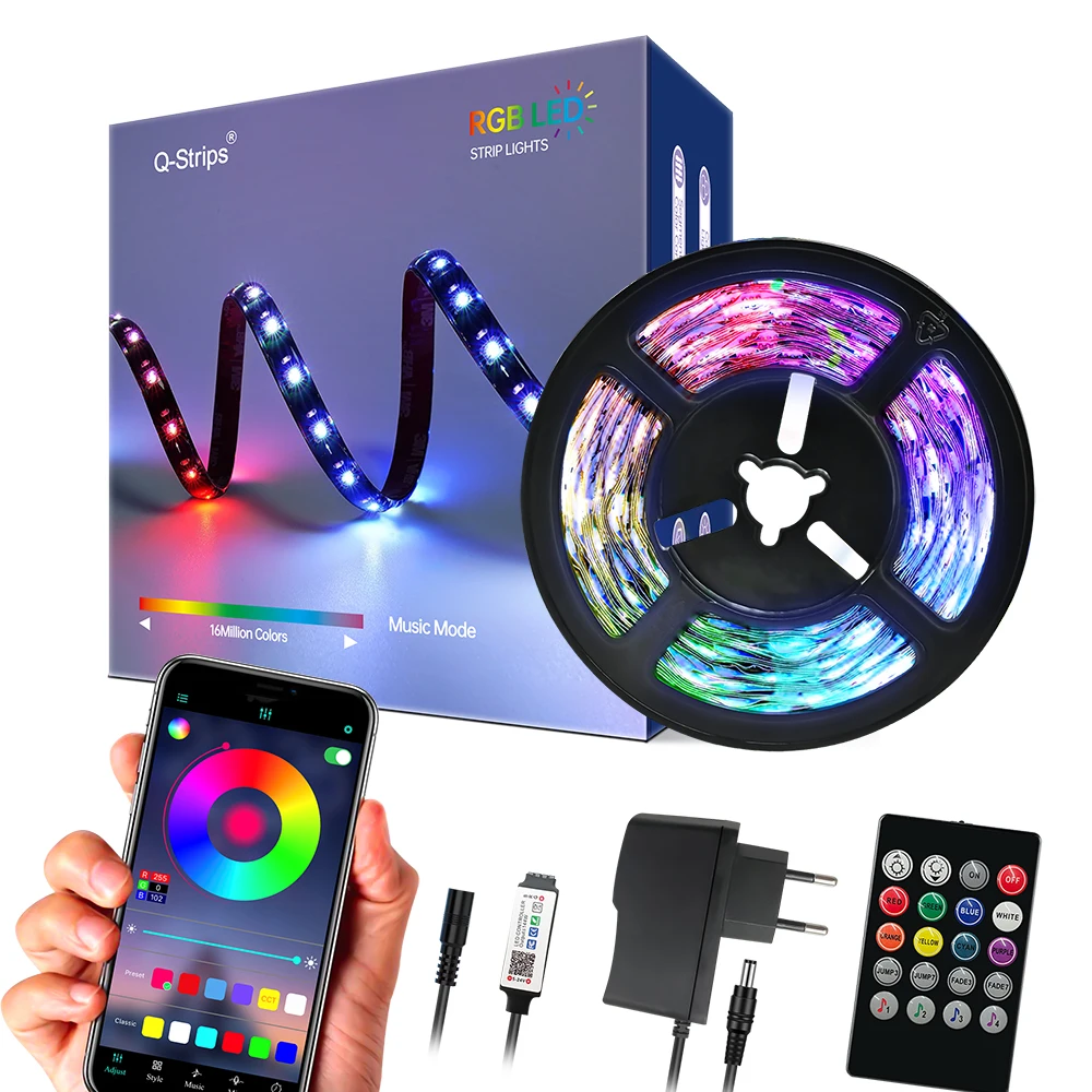 Лидер продаж Рождественский Декор RGB SMD 5050 светодиодный светильник украшение для гостиной BT инфракрасное управление комплект светодиодной ленты