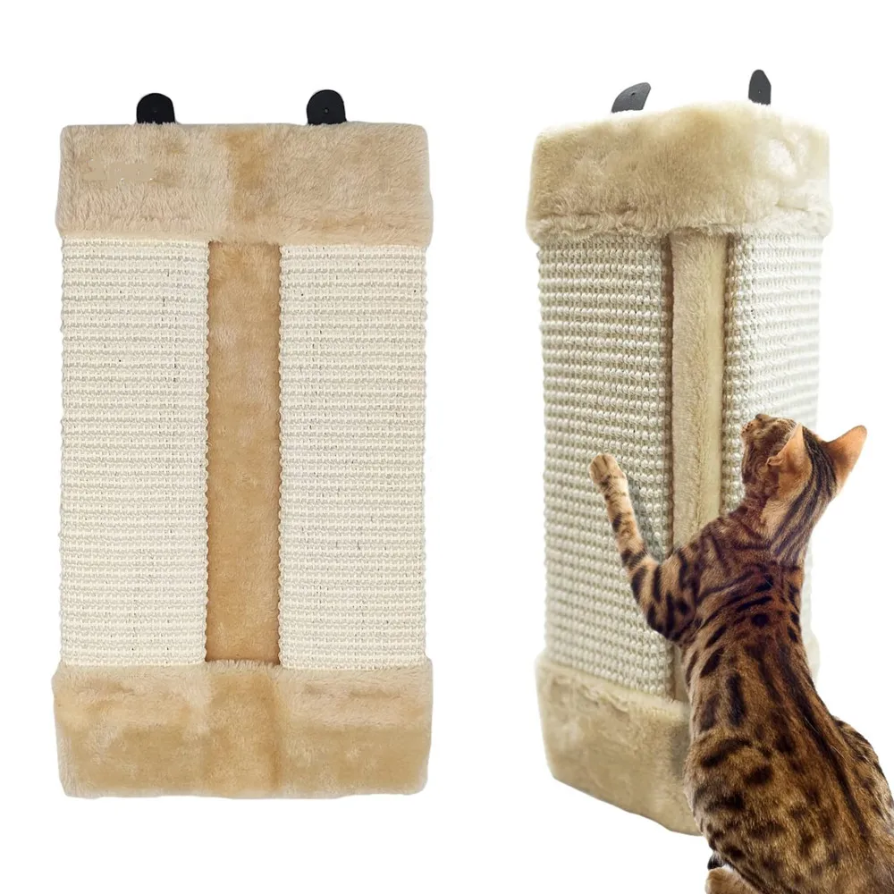 Cat Wall Corner Scratcher, Furniture Protector Kittens Scratch Board, Sisal Cat Scratching Pad