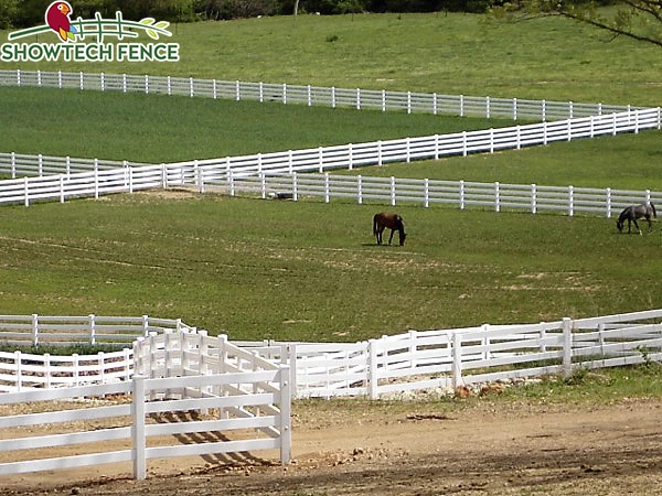 4 rails post and rail , fence top rail ,white pvc horse farm fence