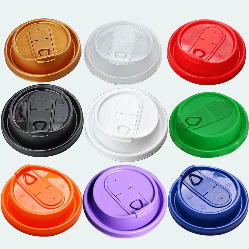 90mm Leak-Proof Lid  Injection Molded Switch Cover Disposable Lids Food Grade PP Material for Paper Cups