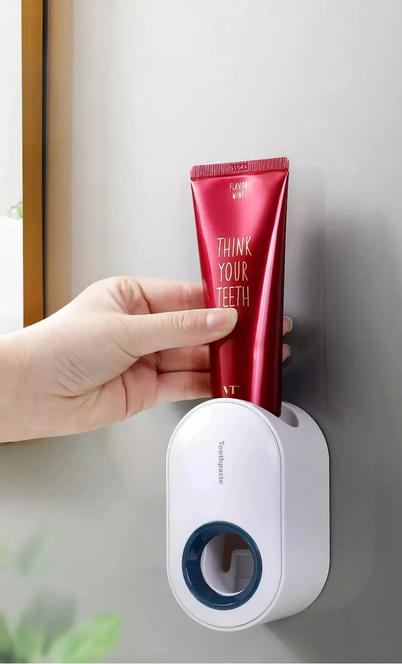 Bathroom Accessories Set Automatic Toothpaste Dispenser Toothpaste Squeezer Wall Mount Holder Toothbrush Squeezer Holder Rack