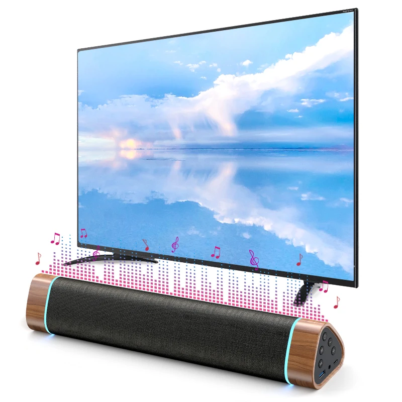 Home Theater Speaker System Wireless Bt5.0 3D Sound Bar For Tv With Subwoofer