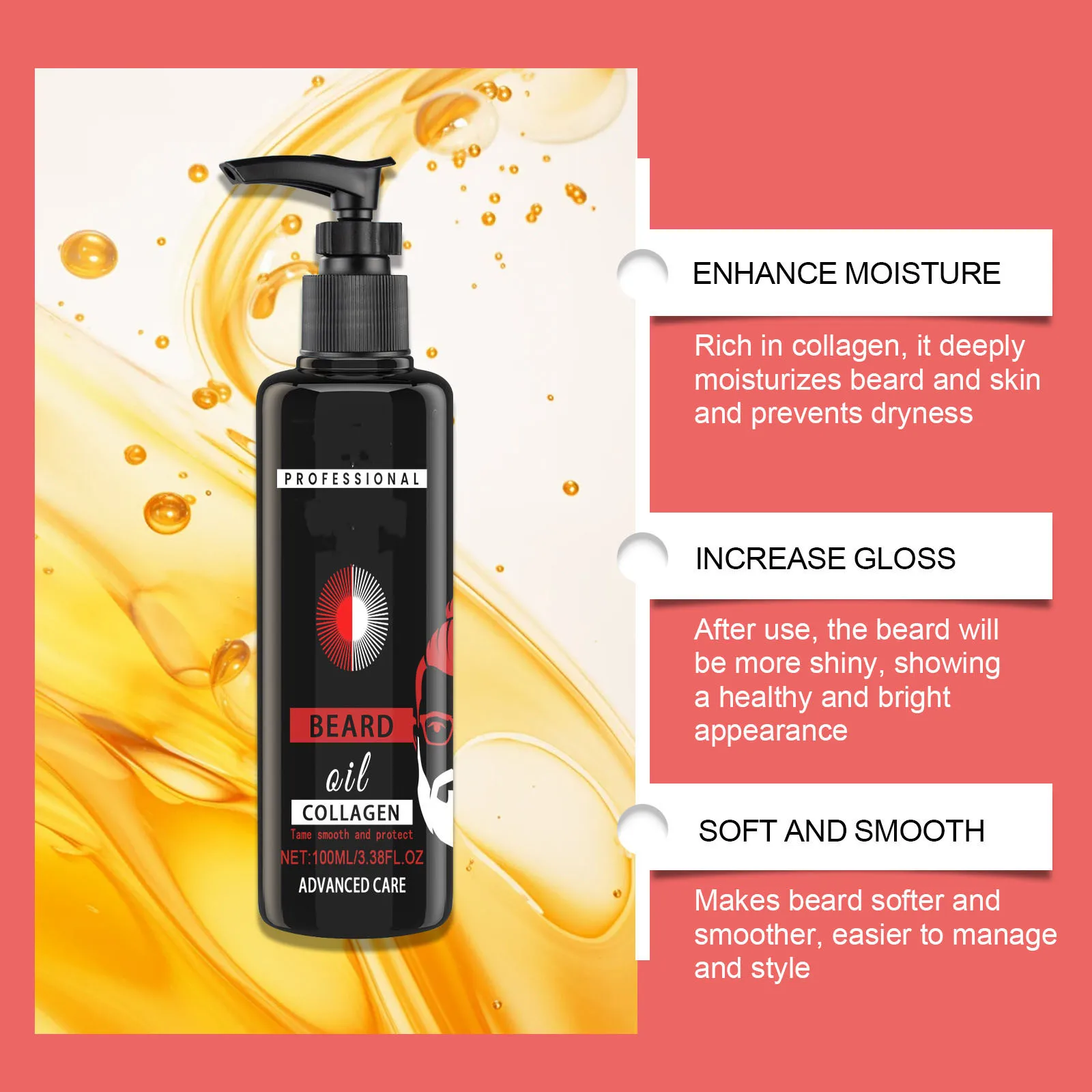 Beard Oil Hair Growth OEM Beard Oil Wholesale Private Label Organic Natural Unisex Pure Essential Oil