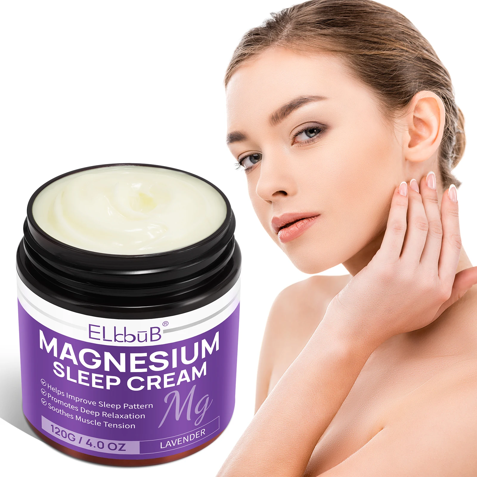 ELBBUB elevate sleep quality soothes muscle tension 120g lavender magnesium body oil magnesium chloride oil magnesium cream