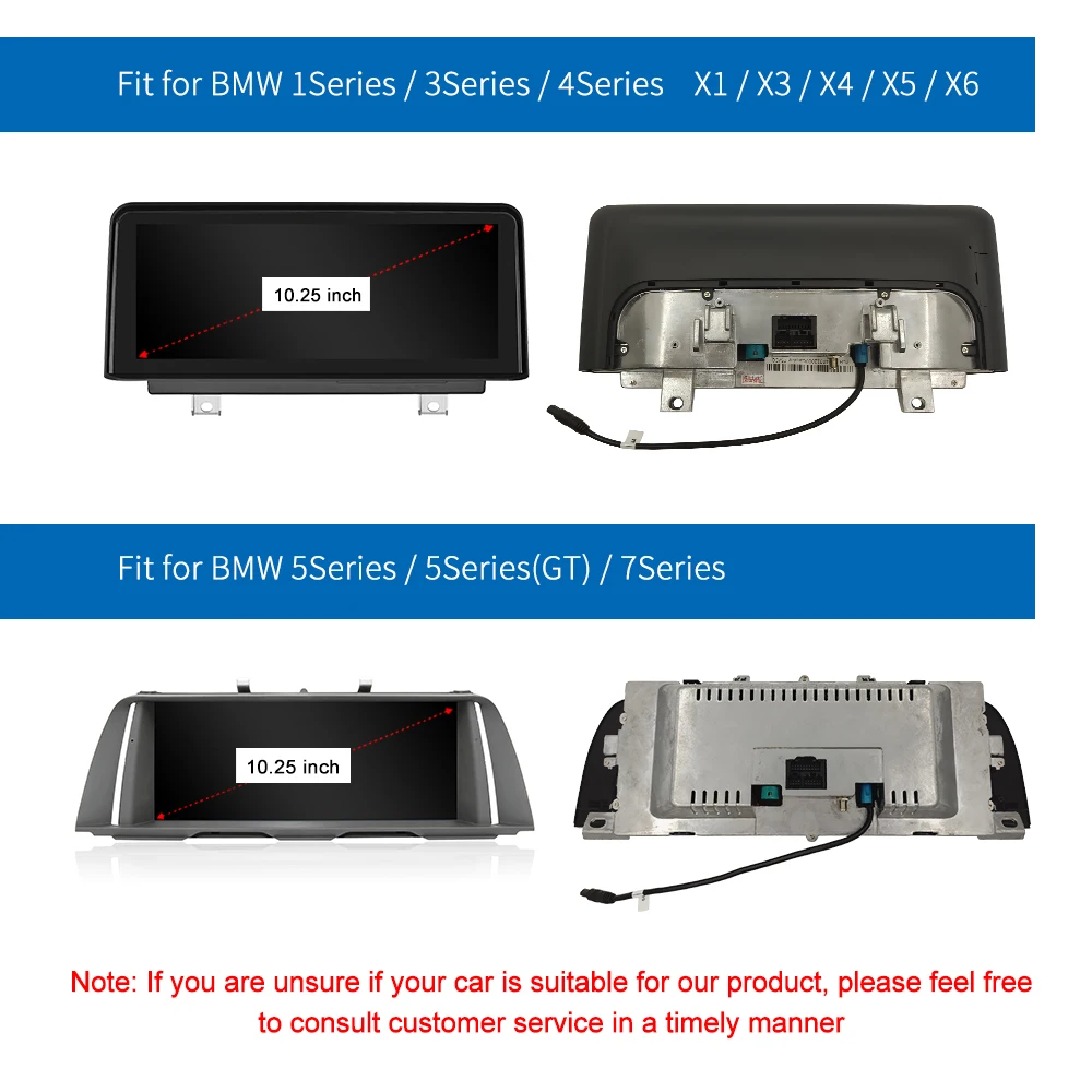 10.25' Wireless Carplay Android 13 Touch Screen For BMW NBT E84   F01 F02 F07 F10 F12 F20 F22 F25 F26 F30 F45 F52