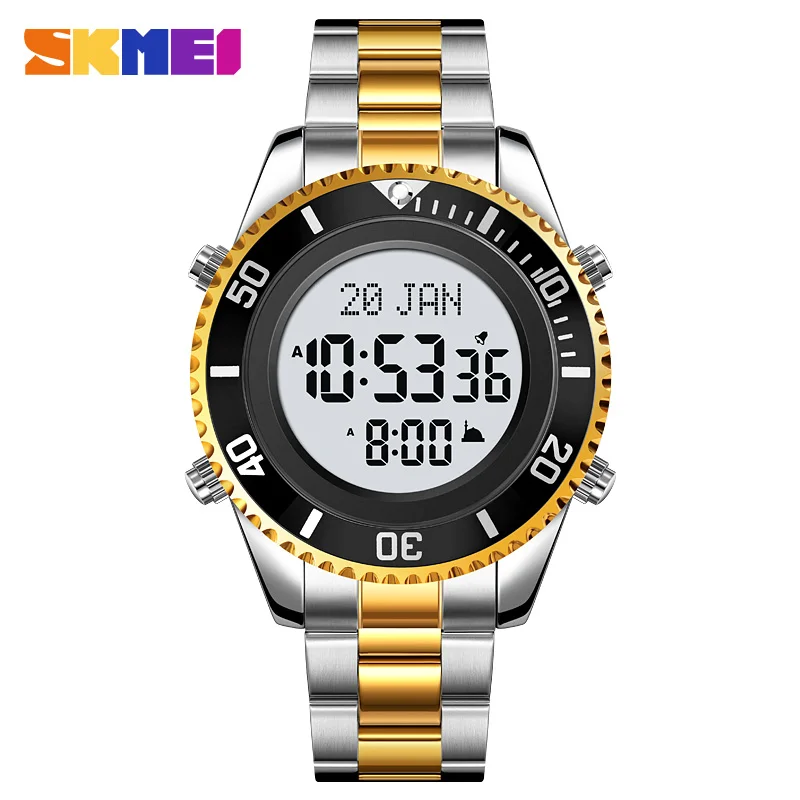 SKMEI 2141 classic dongguan male digital watch original Stainless steel band water resistant Multifunction sports watch