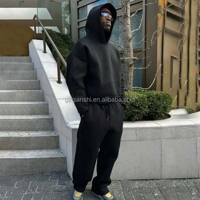 custom unisex stacked pants sweatsuit sweatpants and hoodie set flared tracksuit manufacturer windbreaker tracksuits for men