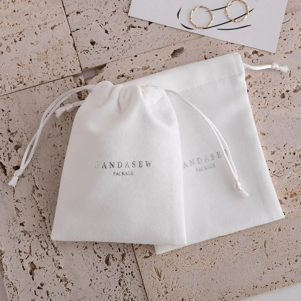 PandaSew, индивидуальный логотип, комфортное ощущение, индивидуальный логотип, сумка на завязках, бархатная сумка для ювелирных изделий