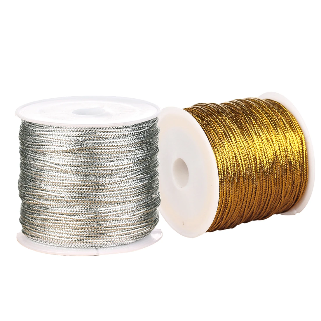 40-50m Wholesale golden silver 1mm 1.2mm silk thread cord for jewelry making Finding