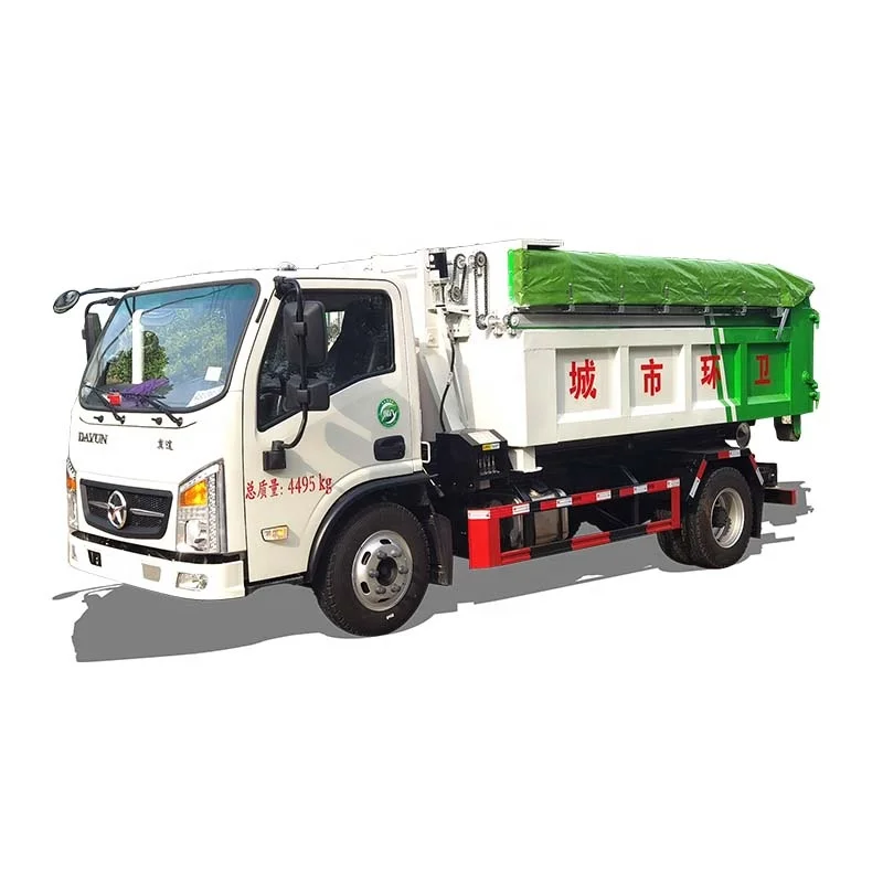 Factory Price 4x2 Hydraulic Arm Hook Lift Garbage Truck Roll Off 5 Ton Hook Lifting Garbage Truck for Sale