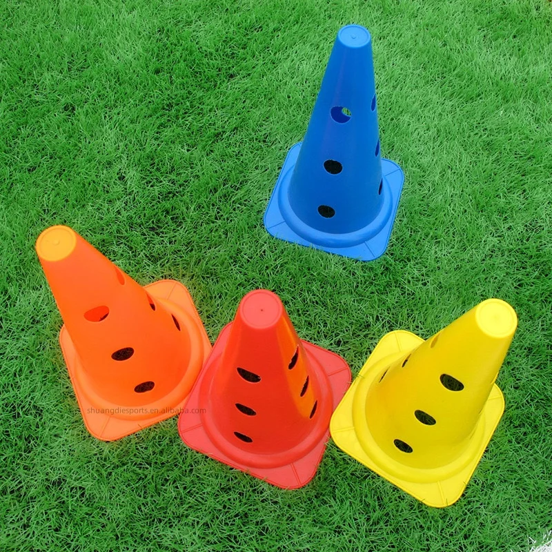 Factory wholesale football training agility cone football marker cone soccer sport marker cones with holes