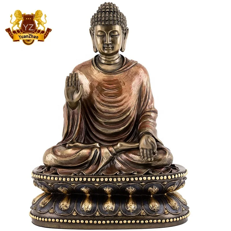 Tibetan Buddhist Gold Gilt Handmade Cast Bronze Buddha Statue Life Size Buddhism Copper Buddha Sculpture