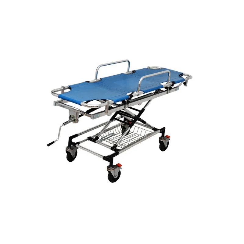 High Strength Folding Ambulance Stretcher Dimension with Wheels