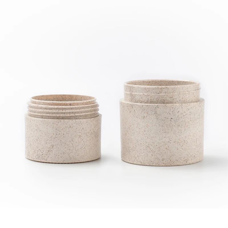 Оптовая продажа биоразлагаемая косметическая упаковка 100% переработанная 30 г 50 100 200 пластиковая банка для крема лица из пшеничной соломы