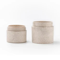 Wholesale biodegradable cosmetic packaging 100% recycled 30g 50g 100g 200g plastic wheat straw face cream jar