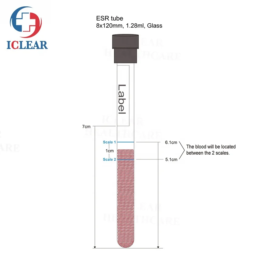 0.32ml Sodium Citrate 1.28ml 1.6ml 2ml Vacuum Blood ESR Tube