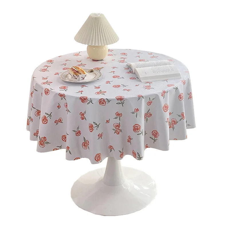 French vintage waterproof and oil-proof non-washable pvc cloth Round small round ins wind network red table mat