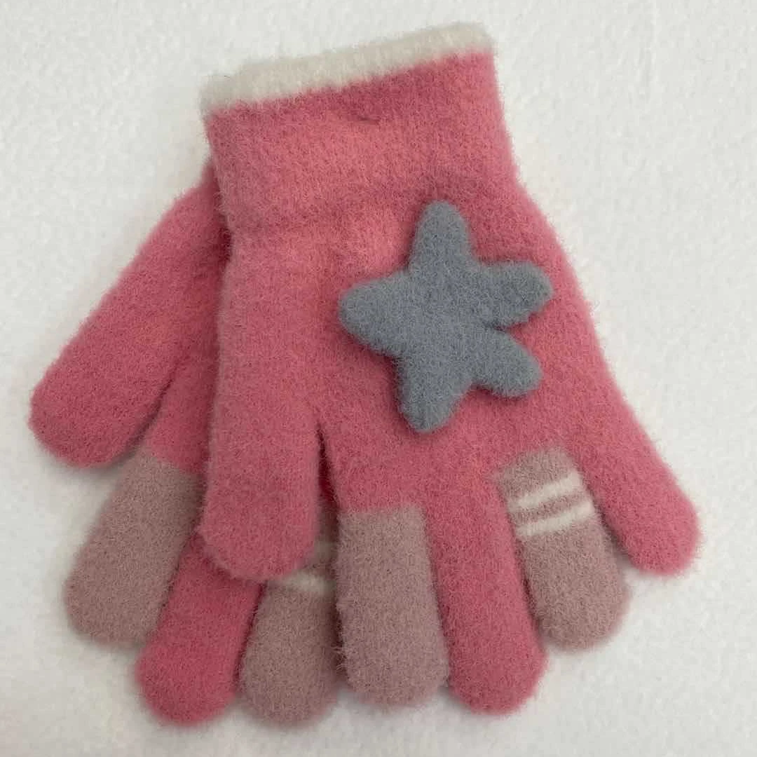 Cute star shape kids gloves factory directly sale woolen boy girls mittens winter gloves Children gloves