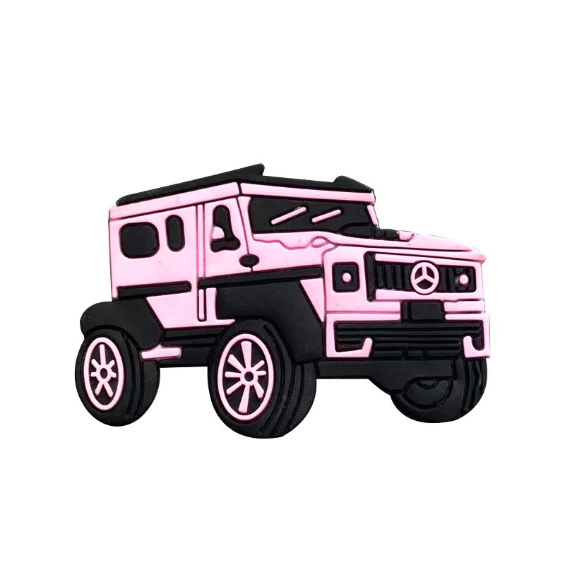 Custom patch maker pink car pattern cartoon iron on baseball clothes t shirt pvc patches