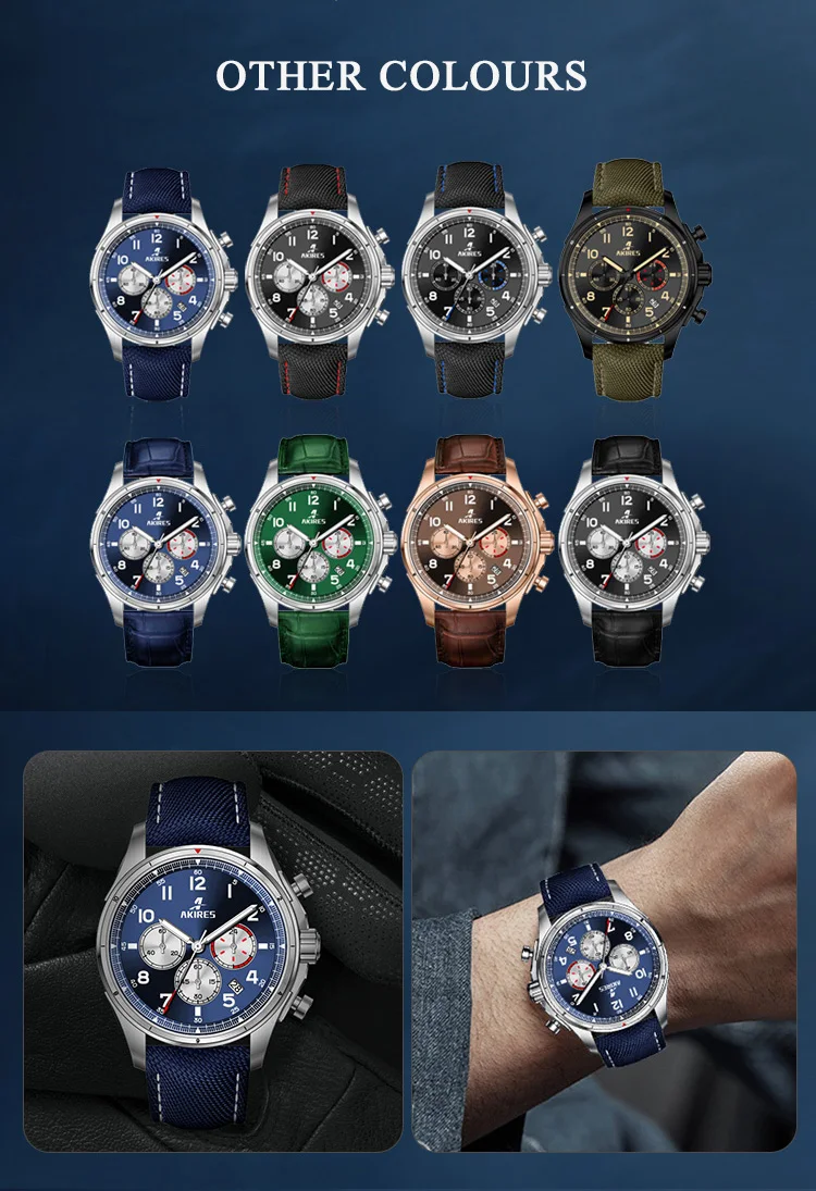OEM Akires Chronograph Automatic Movement Quartz Watch TOP Brand Luxury Wrist Watch For Men Chronograph Business Watch