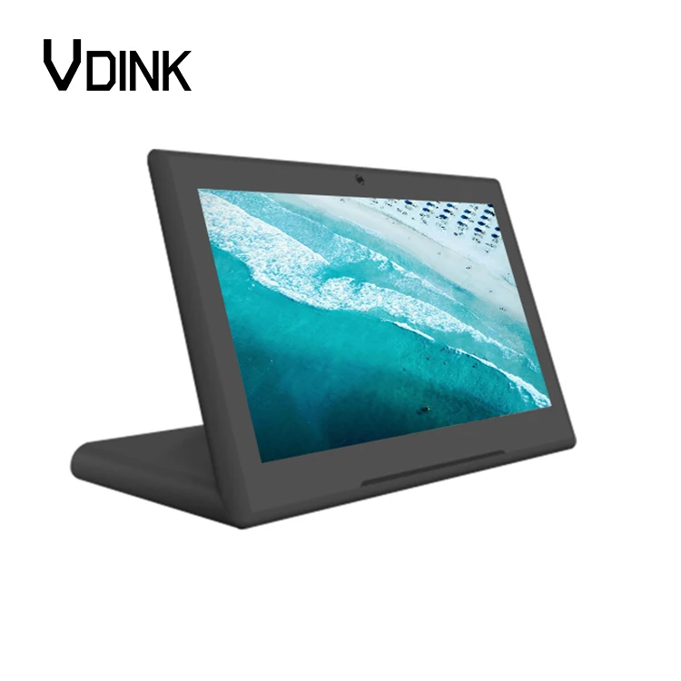 Vdink Capacitive Touch Screen L Shape 7 Inch Customer Feedback Evaluator Restaurant Ordering Camera Desktop Android Tablet