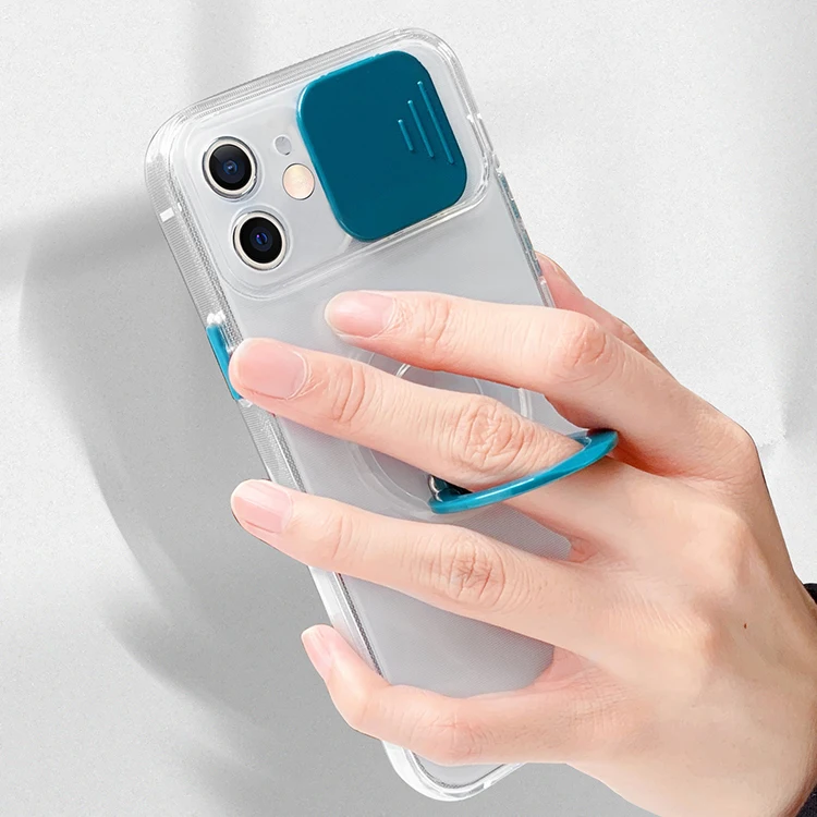 Прозрачный и красочный чехол с раздвижным окном кольцом для защиты объектива камеры iPhone 14 дизайнерский со встроенным кольцом-подставкой