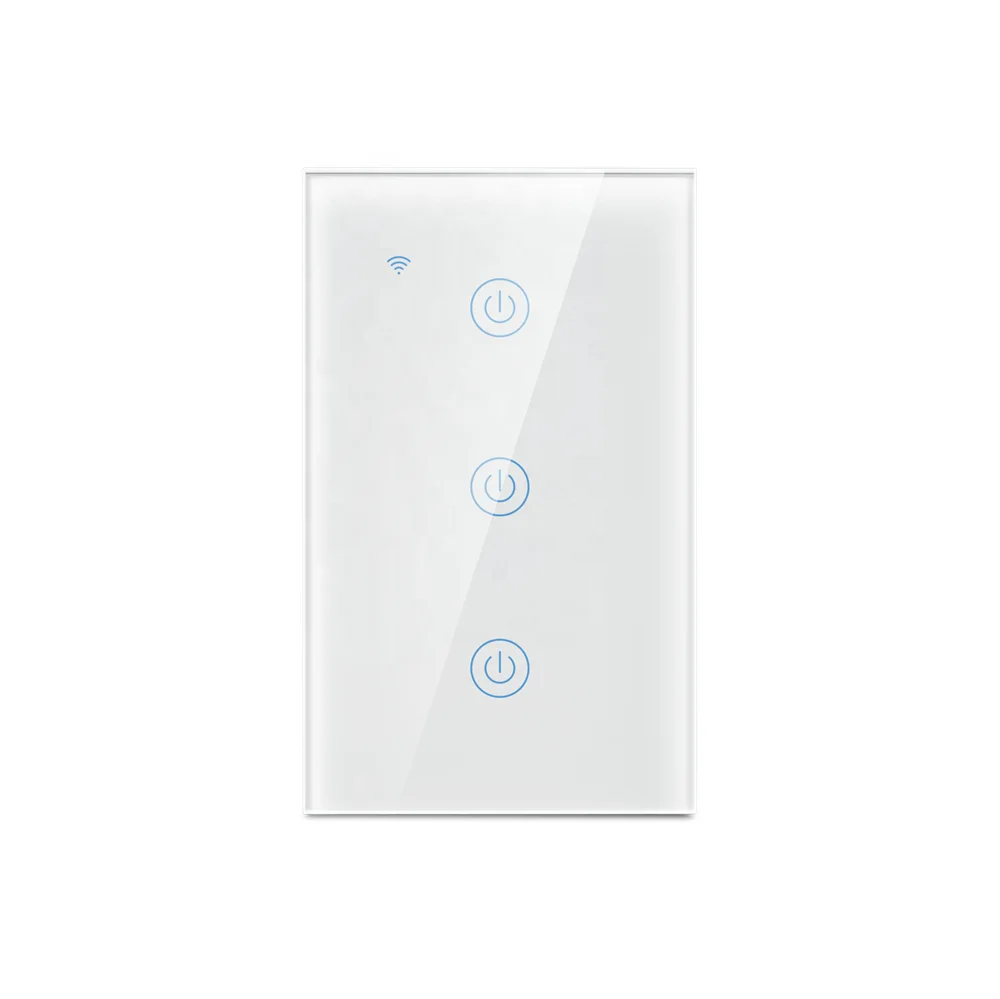 Умный выключатель Tuya с Wi-Fi и сенсорной панелью, 3 клавиши