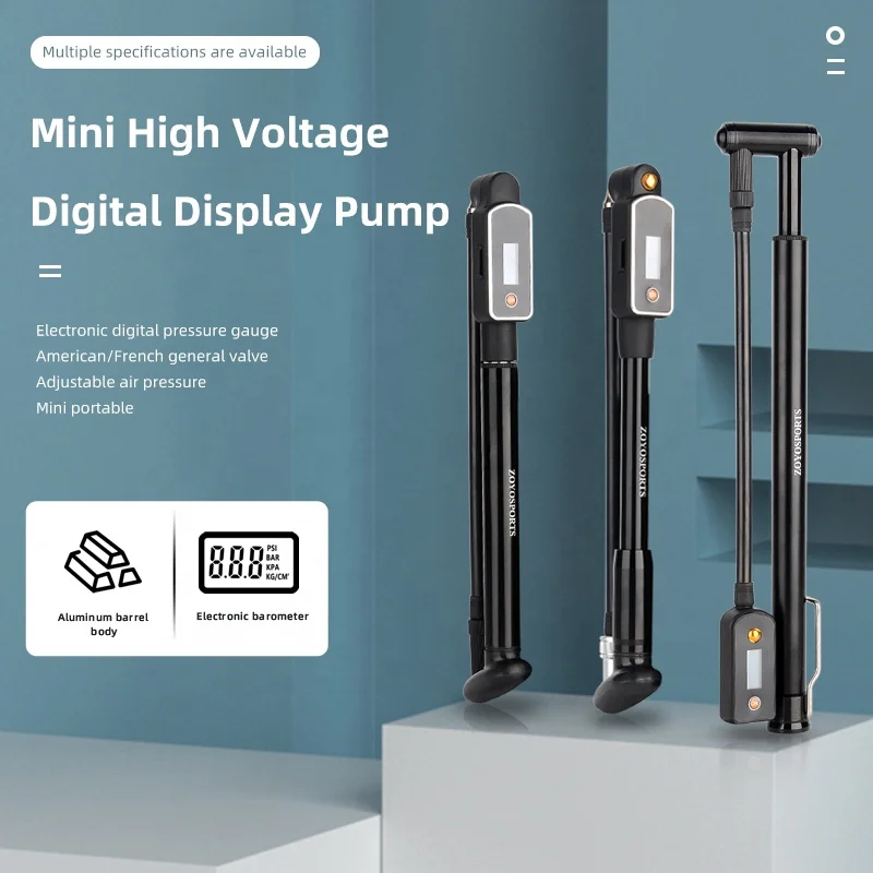 OEM Bicycle High-Pressure Voltage Pump With Electronic Barometer Compact & Durable Bike Frame Pump with Precision Digital Gauge