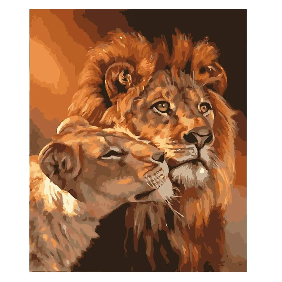 Lion King Paint by Numbers Kit Lion King Paint by numbers Kit Adult Beginner Children, Animal Adult Oil Painting Kit