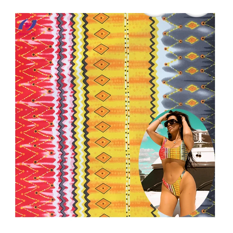 Chlorine Resistant Polyester Spandex Stretch African Print Swimwear Fabric