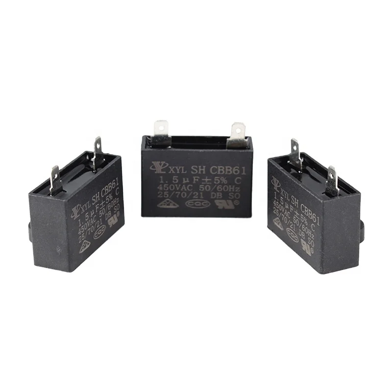 Powerful Factories Produce CBB61 Black Polyester Film Capacitor Motor Start Capacitor For Electric Appliance
