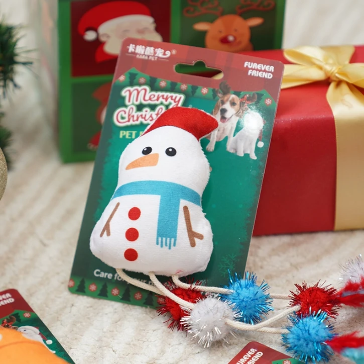 New Christmas Cat Toy With Catnip Bite Resistant Cute Cartoon Plush Cat Toys