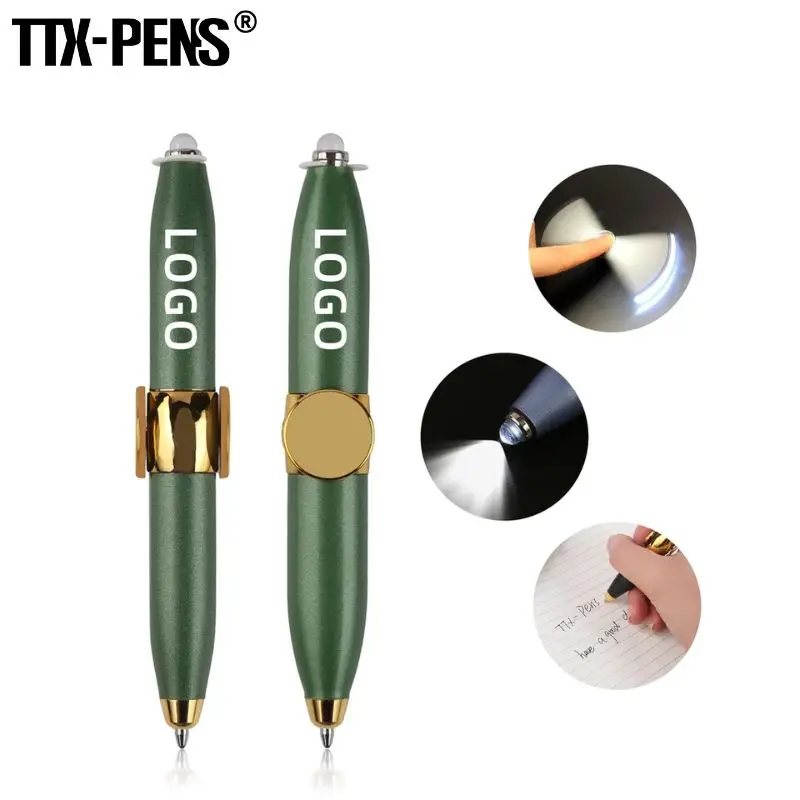 TTX рекламный подарок Спиннер редуктор напряжения со светодиодной подсветкой металлическая короткая многофункциональная шариковая ручка