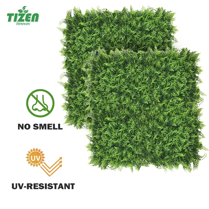 Tizen High quality plastic garden decor boxwood panel topiary hedge green artificial plant grass wall