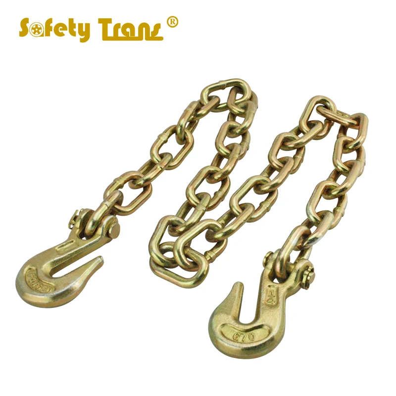 Буксировочная цепь G70 5/16x18 дюймов с 2 D-образными кольцами 10000 фунтов и захватным крючком