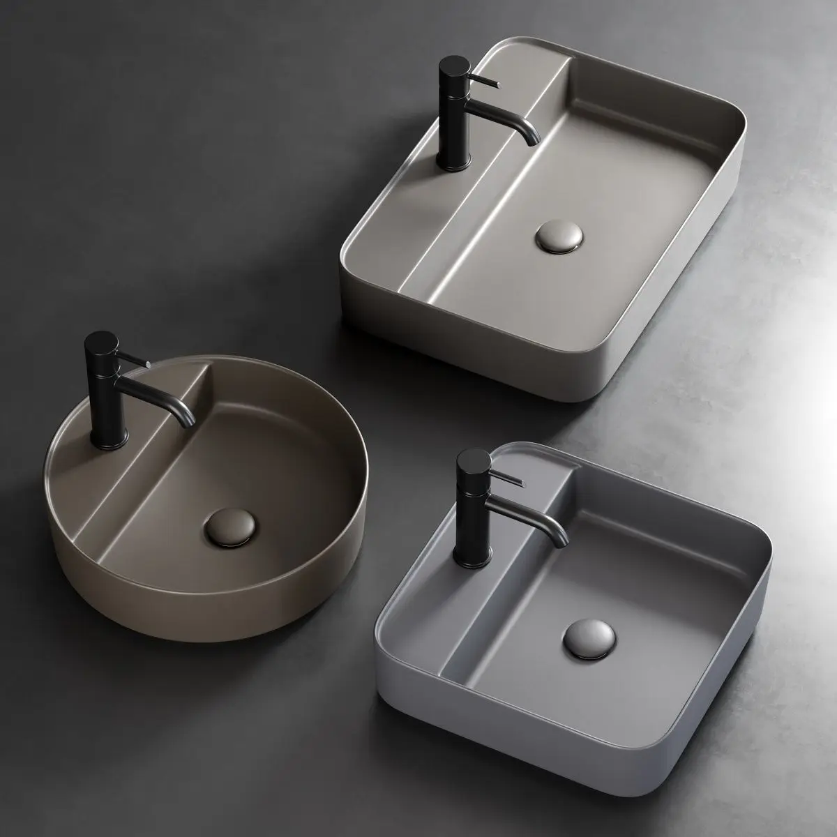 New Color  Matte Washbasin Art Square Washing Single Basin Lavabo Table Bathroom Ceramic Basin