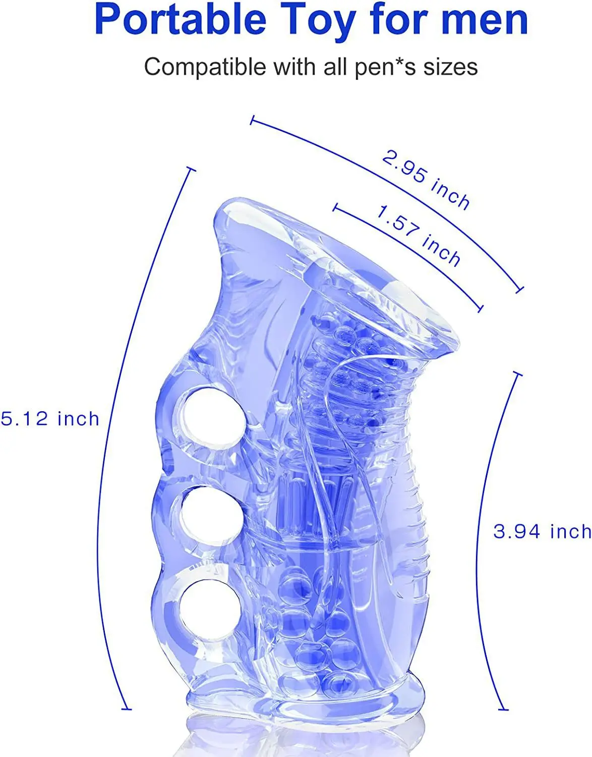 Blue Color Pocket Pussy Soft TPE Male Masturbation Cup Sex Toy For Women