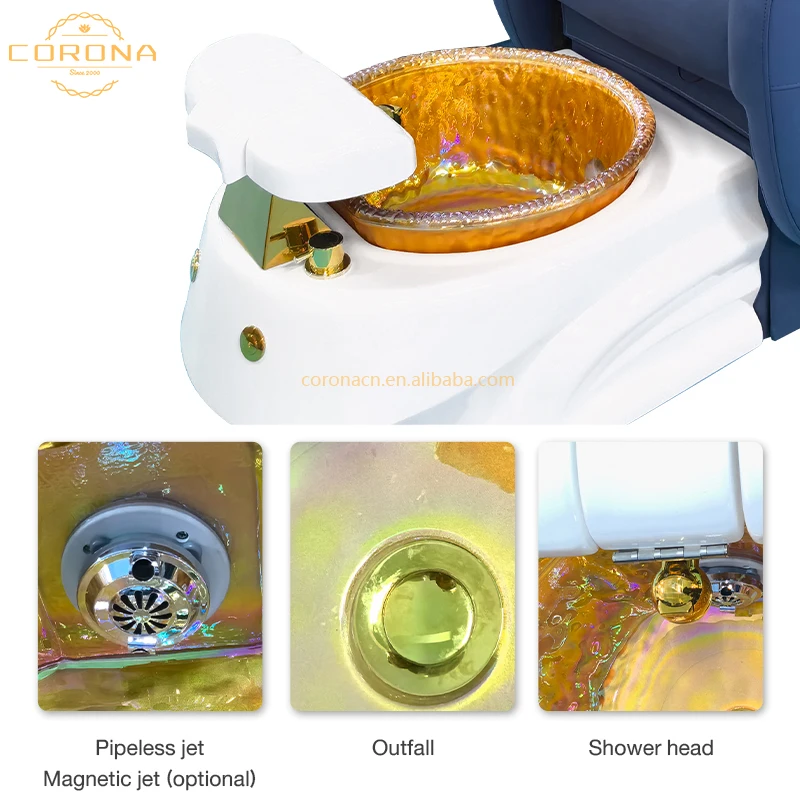 Modern Luxury Salon Furniture Electric Foot Spa Full Body Massage Manicure Pedicure Chair