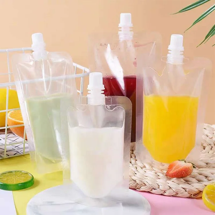 China top spout biodegradable liquid bag/250ml Spout Pouch/clear stand-up Water Pouch
