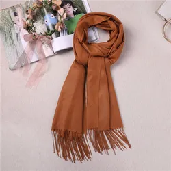 Кашемировые простые шали и шарфы, женский зимний шарф из пашмины на заказ