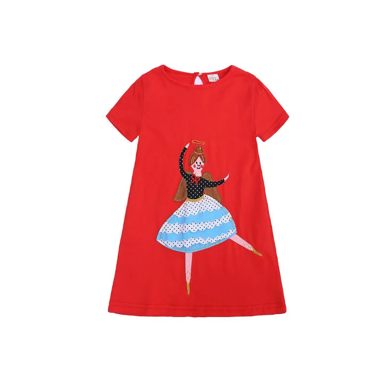 
Wholesale summer new kids clothes short sleeve monkey printed casual girls princess dress 