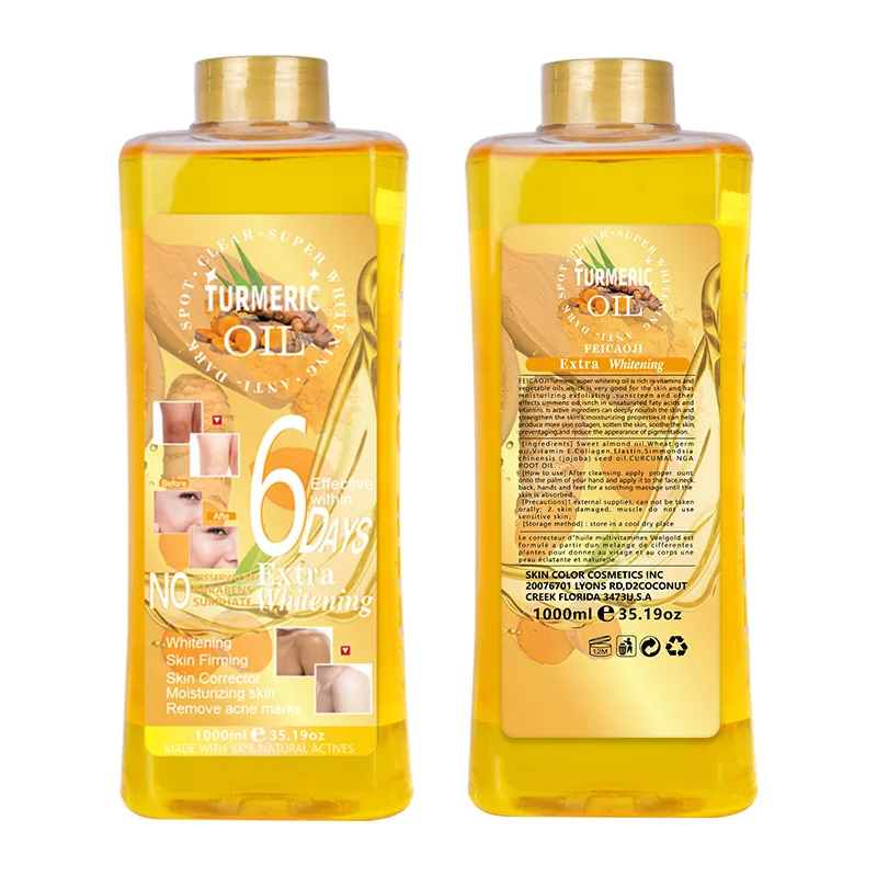 Extra Whitening Turmeric Body Oil with Sweet Almond Oil for Lightening Skin and Anti-Dark Spot Pigmentation Correctors Oil