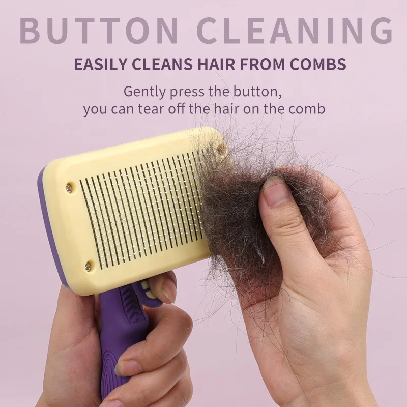 Factory Wholesale Custom Logo Self Cleaning Cat Hair Brush Dog Pet Slicker for Grooming