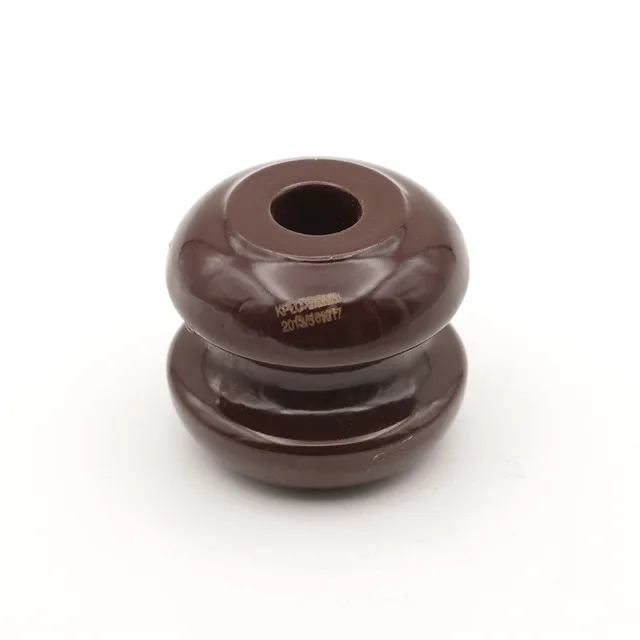 Factory supply Low Voltage 1617 Brown Glazed Porcelain Ceramic Reel Insulator