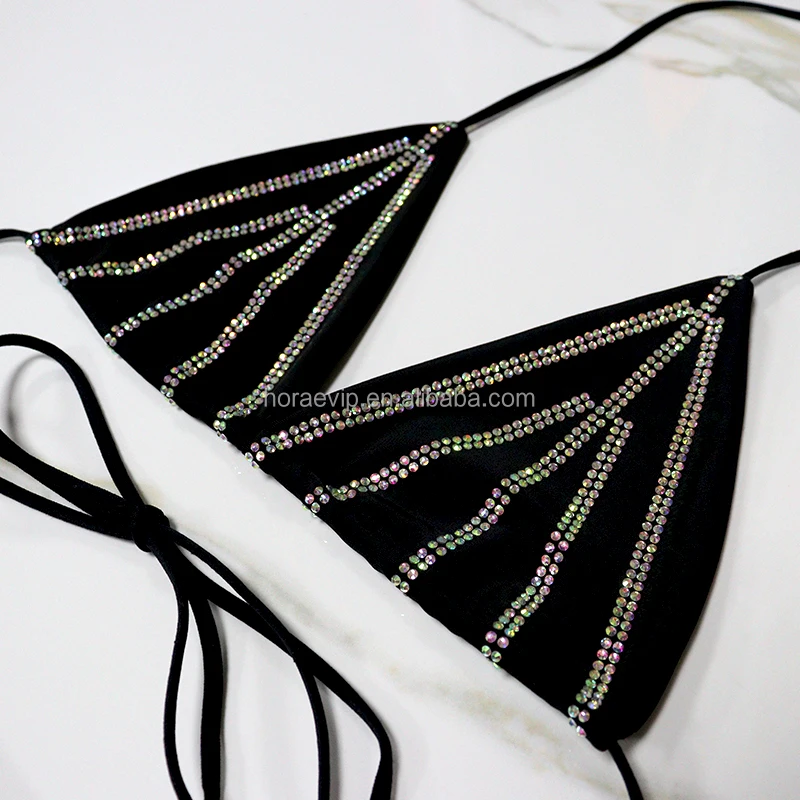 S610 Bling Sexy Triangle Bikini Rhinestone Women Bathing Suit Swimwear Custom Diamonds Bikini