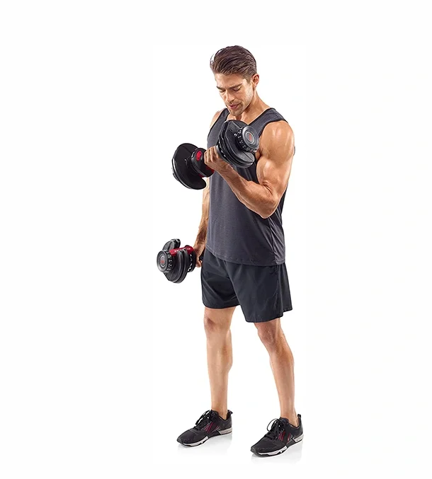 Регулируемые гантели, Регулируемый набор, автоматическая фиксированная Резина 24 кг для упражнений на мышцы рук